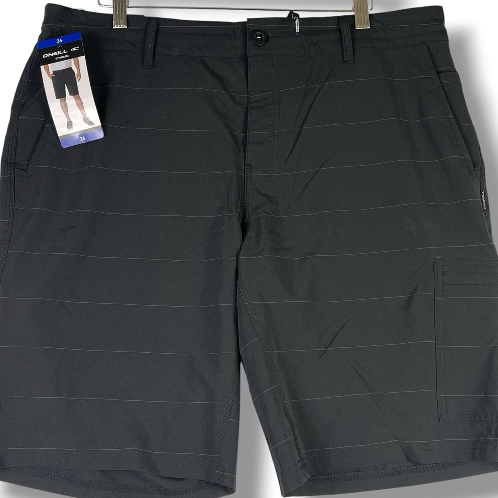 O'Neill Men Crossover Hybrid Shorts Size 36 Black Quick Dry Stretch Chino Board